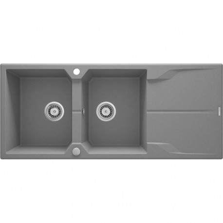 2-bowl granite sink with drainer