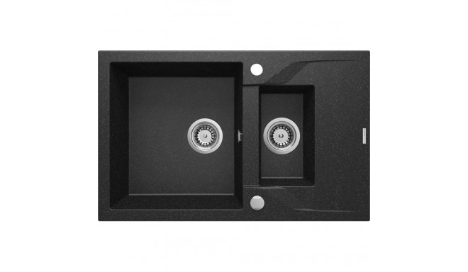 1.5-bowl granite sink with drainer