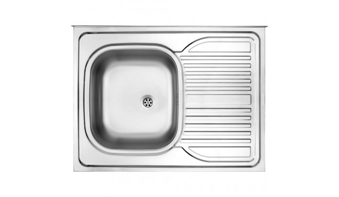 1-bowl steel sink with drainer on the right side - overlay