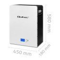 Qoltec 53860 Energy storage LiFePO4 |5.12kWh | 51.2V | 100Ah | BMS| LCD