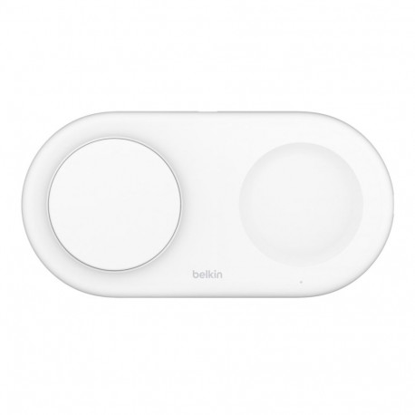 Belkin WIZ021VFWH - 2-in-1 wireless charging pad with Qi2 technology 15 W, white