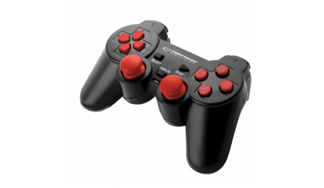Game Controller - Esperanza EGG106R Wired USB 12-Button Vibration PC, PS2, PS3 Black, Red