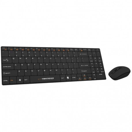 Wireless Keyboard - Esperanza Ek122k Qwerty Rf Black