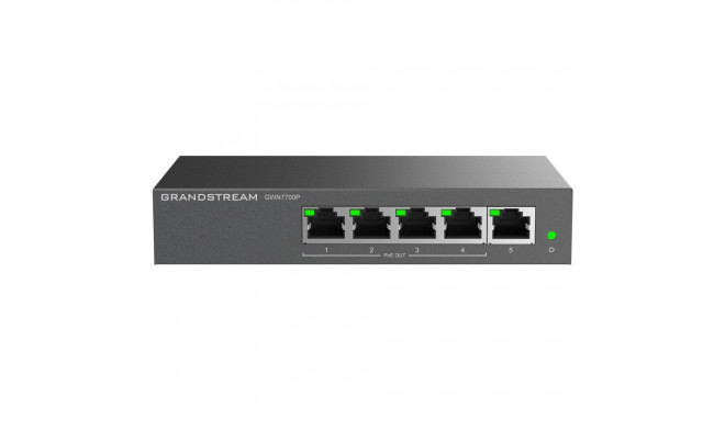Unmanaged Switch - Grandstream GWN 7700P 5xGbE 4xPoE Black