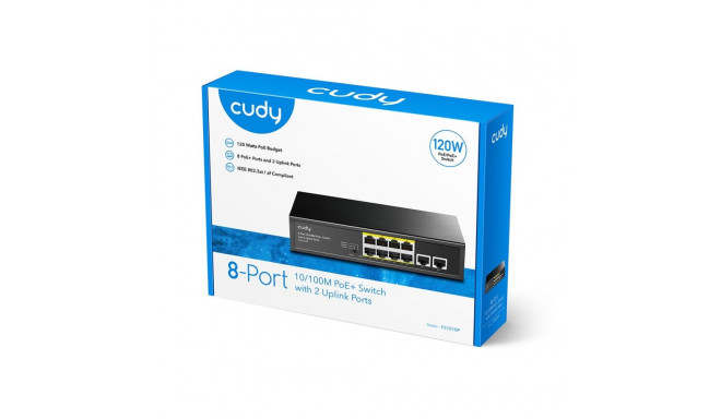 Network Switch - Cudy FS1010P 8-Port PoE Fast Ethernet Black
