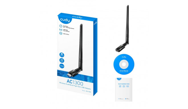 Wireless Network Card - Cudy WU1400 867 Mbit/s Dual-Band Black