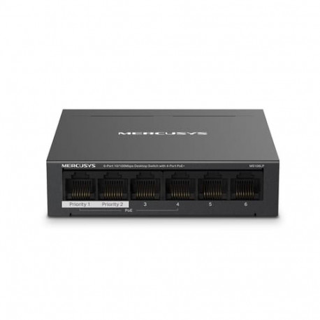 Networking Switch - Mercusys 6-Port 10/100Mbps PoE+ Switch 30W per Port