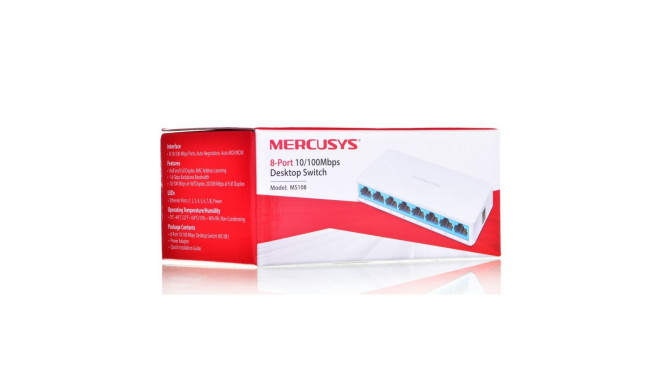 Desktop Switch - Mercusys 8-port 10/100mbps, White