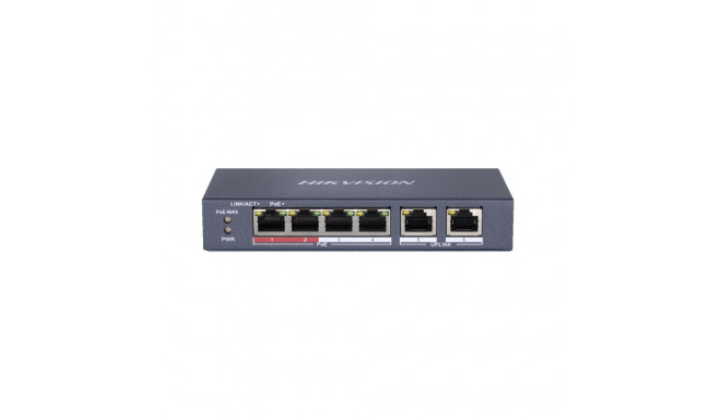Networking Switch - Hikvision DS-3E0106P-E/M 6-Port PoE 30W 1.6 Gbit/s Metal