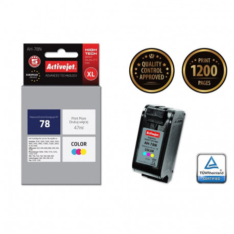Ink Cartridge - Activejet AH-78N Replacement for HP 78 47ml Color