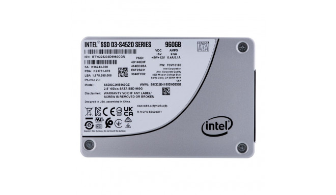 Solid State Drive - Solidigm S4520 960gb Sata 2.5" Dwpd Up To 3