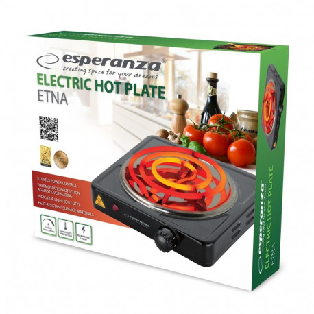 Countertop Hob - Esperanza EKH012K 1 Zone 21cm 1000W Black