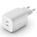 Charger - Belkin WCH013vfWH 65W GaN Indoor Dual USB-C White