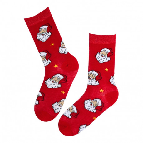 SOKISAHTEL URMAS punased jõuluvanadega puuvillased sokid 446