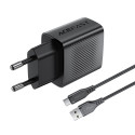 Acefast A90 GaN USB-A QC 18W Charger - Black + USB-A / USB-C Cable