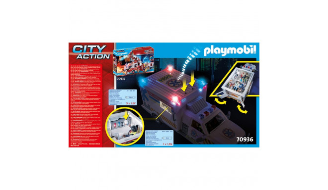PLAYMOBIL Rescue Vehicles: Ambulance with Lights and Sound 70936