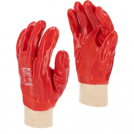 Rękawice pvc czerw. l240109p, 12 par, "9", ce, lahti