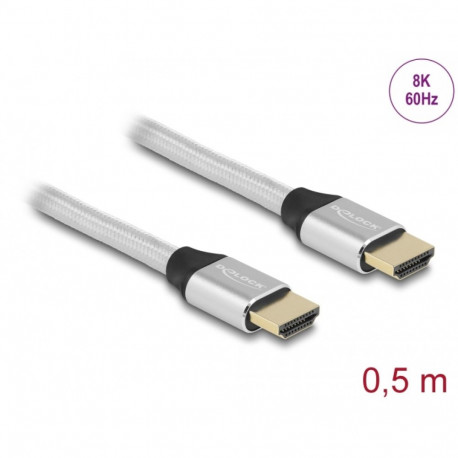 HDMI kaabel 0.5m, Ultra High Speed, 8K@60Hz, 5K@120Hz, 4K@240Hz, eARC, Dynamic HDR, Dolby Vision, hõ