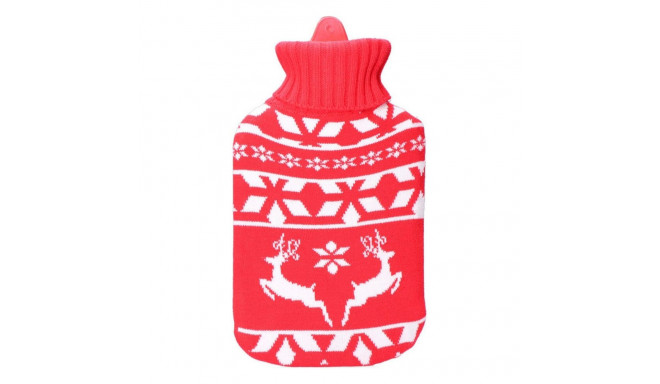 Hot Water Bottle EDM 76770 Rojo/Blanco Wool 2 L Plastic