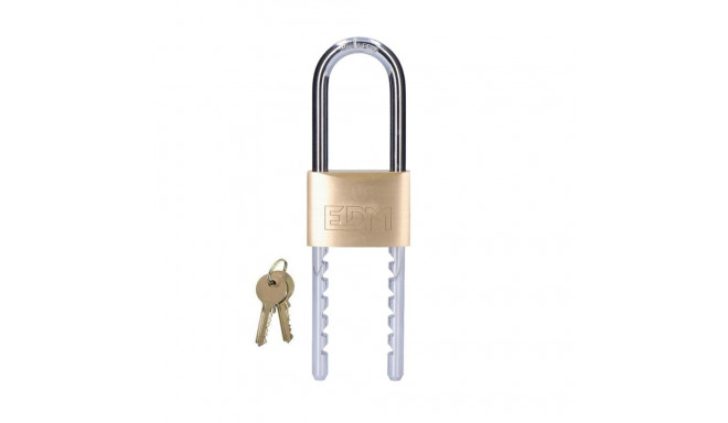 Key padlock EDM 85233 Brass Adjustable