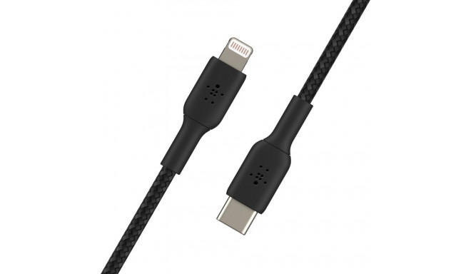 "Belkin Lightning/USB-C Kabel ummantelt mfi 2m schwarz"