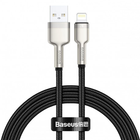 Baseus Cafule seeria metallist andmesidekaabel USB - Lightning 2.4A 1 m must (CALJK-A01)