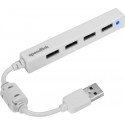 Speedlink USB hub Snappy Slim 4-port USB 2.0 Passive, valge (SL-140000-WE) (avatud pakend)