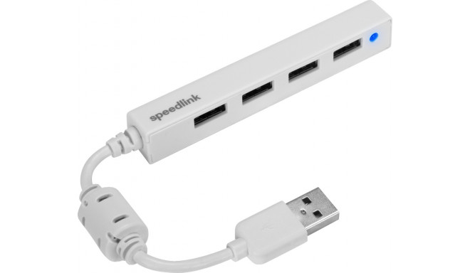 Speedlink USB hub Snappy Slim 4-port USB 2.0 Passive, valge (SL-140000-WE) (avatud pakend)