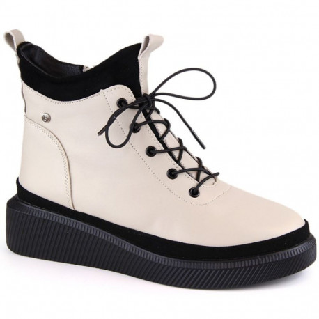 Filippo W PAW482 beige insulated leather platform ankle boots (37)