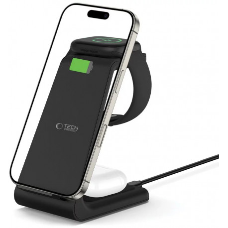 Tech-Protect juhtmevaba laadija A36 3in1 QI15W, must