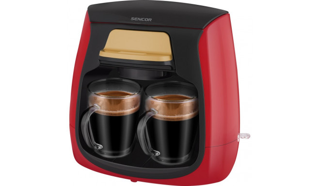 Coffee maker 2 cups Sencor, red