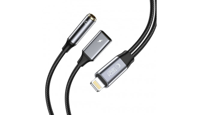TECH-PROTECT ULTRABOOST CABLE ADAPTER LIGHTNING TO MINI JACK 3.5MM & LIGHTNING BLACK