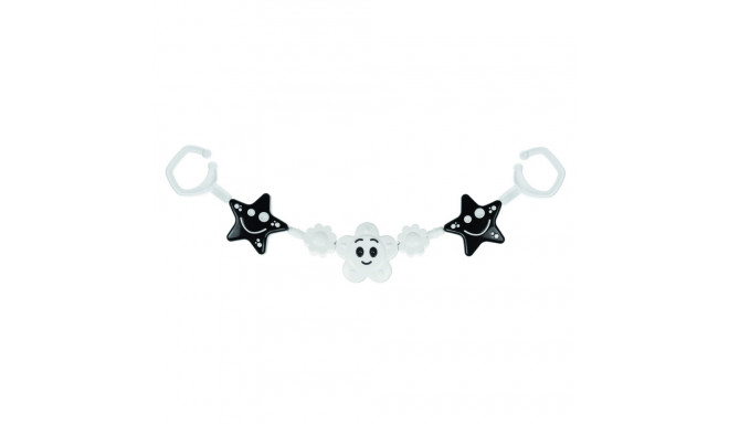 Tullo pram rattle, black & white, stars / flower 178