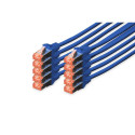 DIGITUS CAT 6 S/FTP Patchkaabel, 10 tükki, 2m, sinine