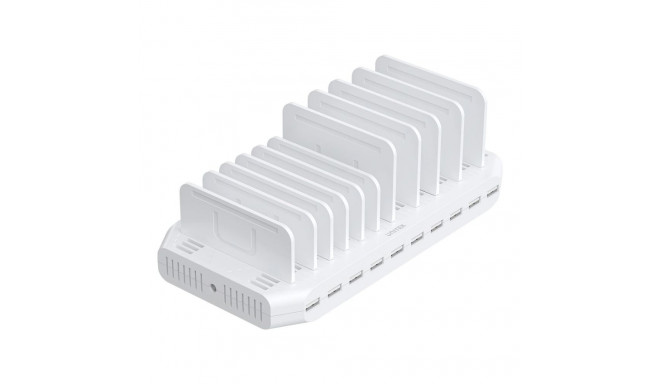 UNITEK laadimisjaam 10x USB 2.4A 60W valge