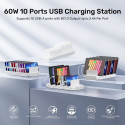 UNITEK Laadimisjaam 10X USB 2.4A 60W Valge