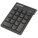 Manhattan juhtmevaba numbriklaviatuur (2,4 GHz), USB-A mikro vastuvõtja, 18 täissuuruses klahvi, mus