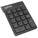 Manhattan Numeric Keypad, Wireless (2.4GHz), USB-A Micro Receiver, 18 Full Size Keys, Black, Membran