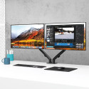 Maclean 2 monitori kinnitus, gaasvedru, 13"-27", 7kg, must, MC-861N