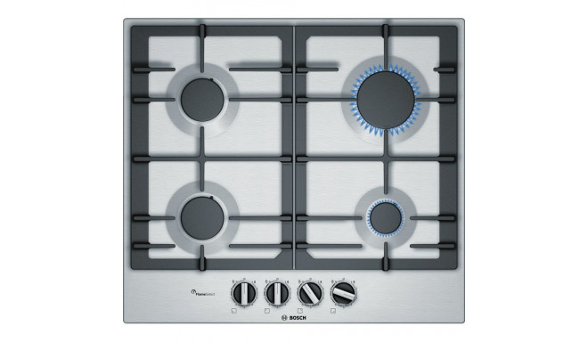 Bosch Serie 6 PCP6A5B90 hob Black, Stainless steel Built-in 60 cm Gas 4 zone(s)