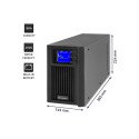 Qoltec 53981 UPS | On-line | Puhta Siinuse Laine | 2kVA | 1.6kW | LCD Ekraan | USB