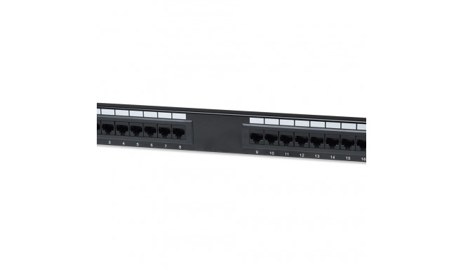 Intellinet Patch Panel, Cat6, UTP, 16-Port, 1U, Black