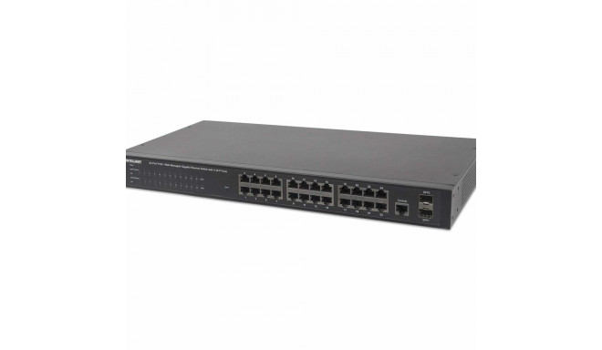 Intellinet 24-porti gigabit ethernet PoE+ veebihallatav lüliti 2 SFP pordiga, 24 x PoE porti, IEEE 8