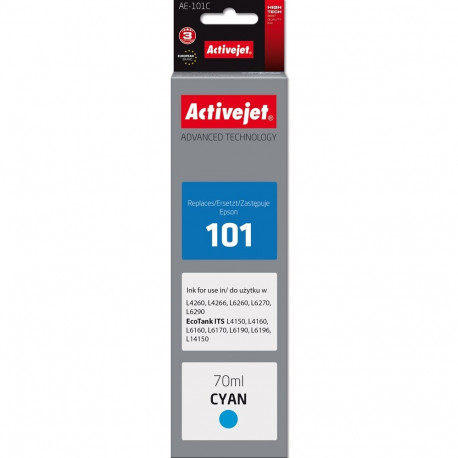 Activejet AE-101C tindipudel (Epson 101 asendus; Supreme; 70 ml; tsüaan)
