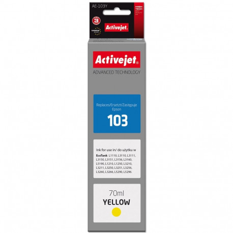 Activejet AE-103Y tindipudel (asendab Epson 103 C13T00S44A; Supreme; 70 ml; kollane)
