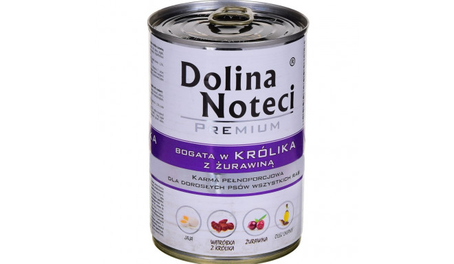 DOLINA NOTECI Premium rikkalik küüliku ja jõhvikaga - märg koeratoit - 400 g
