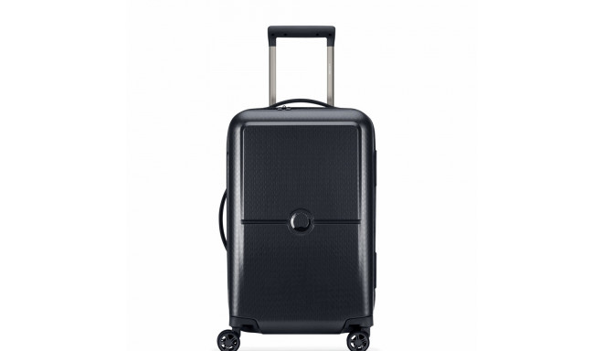 DELSEY SUITCASE TURENNE 55CM 4 DOUBLE WHEELS TROLLEY CASE BLACK