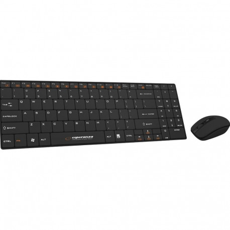 Esperanza EK122K juhtmevaba QWERTY must klaviatuur