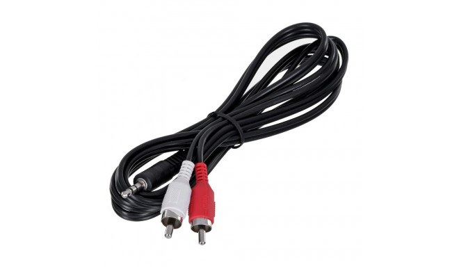 Gembird 1.5m, 3.5mm/2xRCA, M/M audio-kaabel must, punane, valge