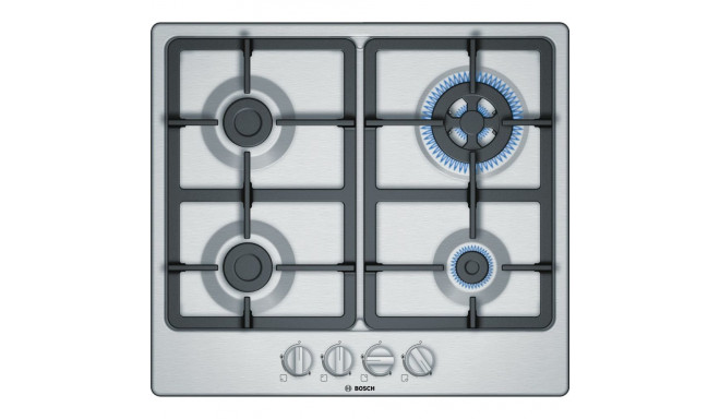 Bosch Serie 4 PGH6B5B90 hob Stainless steel Built-in 60 cm Gas 4 zone(s)